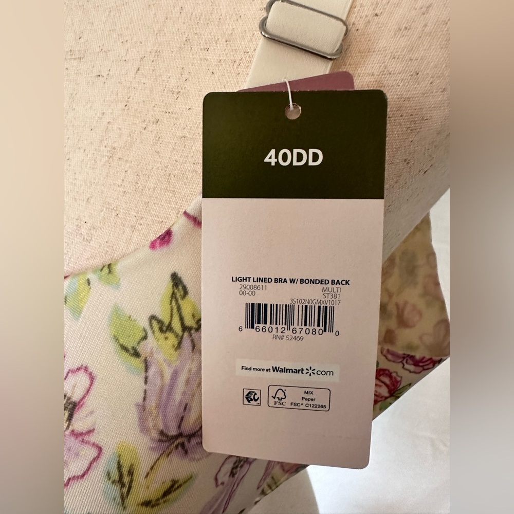 NWT! Floral Bra Sz 40DD - Picture 5 of 6